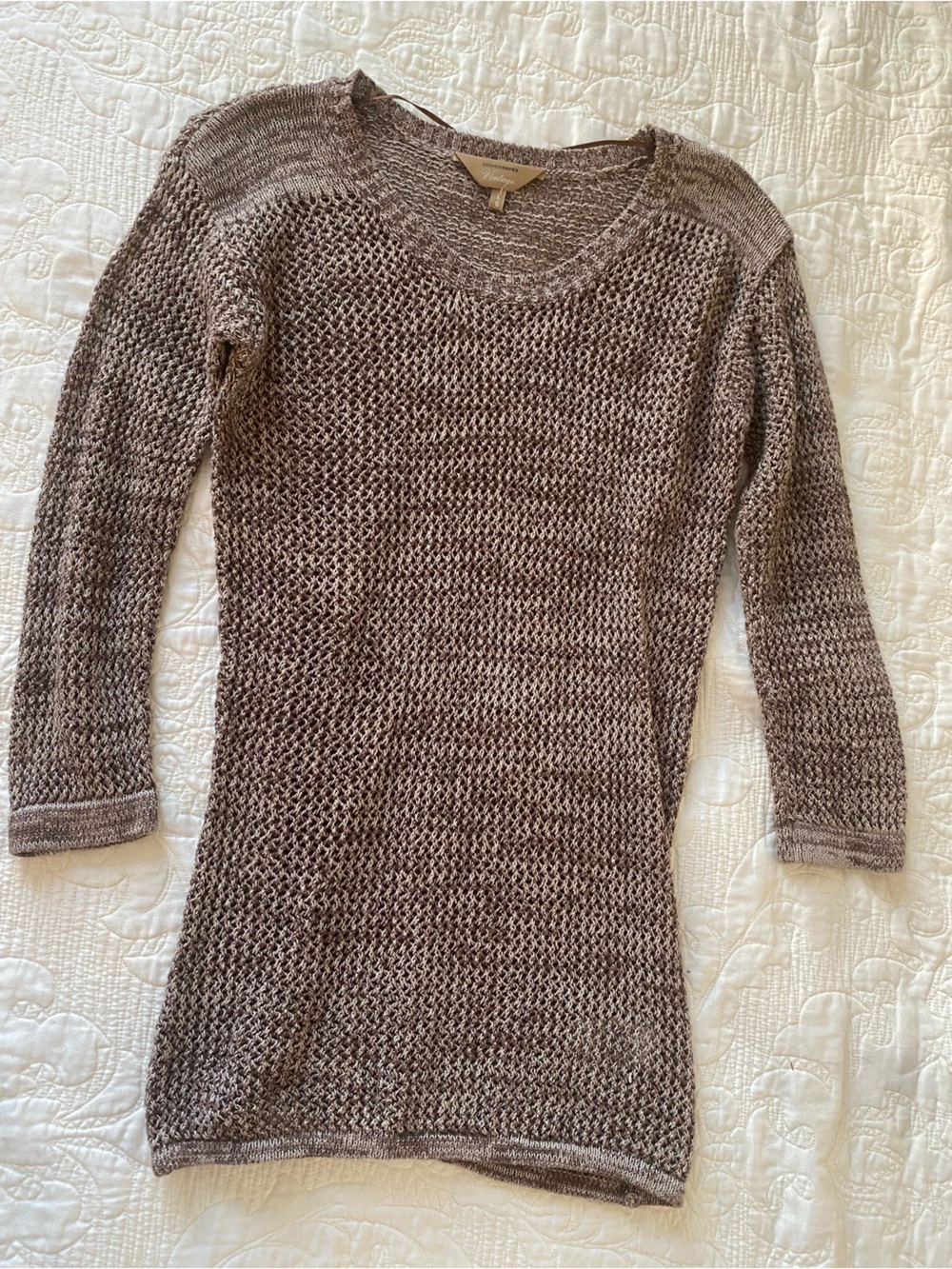 Denver Hayes Vintage Brown Open-Knit Top